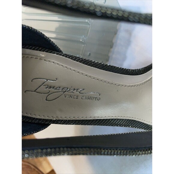 Imagine Vince Camuto Women’s Stiletto Heels Size 6.5 M Pewter Metallic Zip Back - Picture 2 of 12
